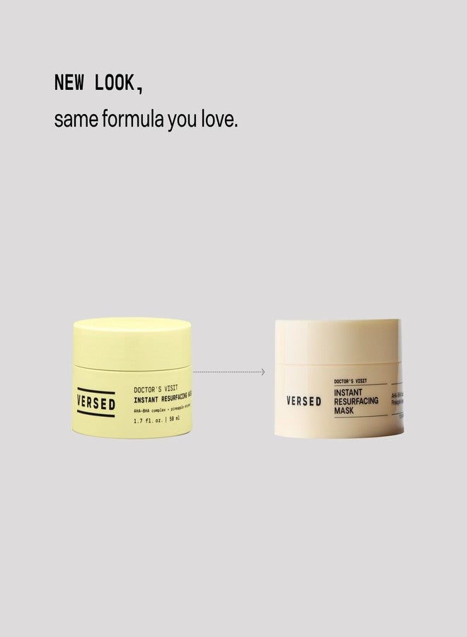 Versed Doctor's Visit Skin Resurfacing Face Mask - Glycolic Acid + Lactic Acid Face Exfoliant for Dark Spots & Skin Texture - AHA BHA Enzyme Mask to Brighten, Smooth Rejuvenate (1.7 fl oz / 50 ml) - Image 3